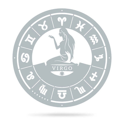 Virgo - Zodiac Monogram 14" / Textured Silver - RealSteel Center