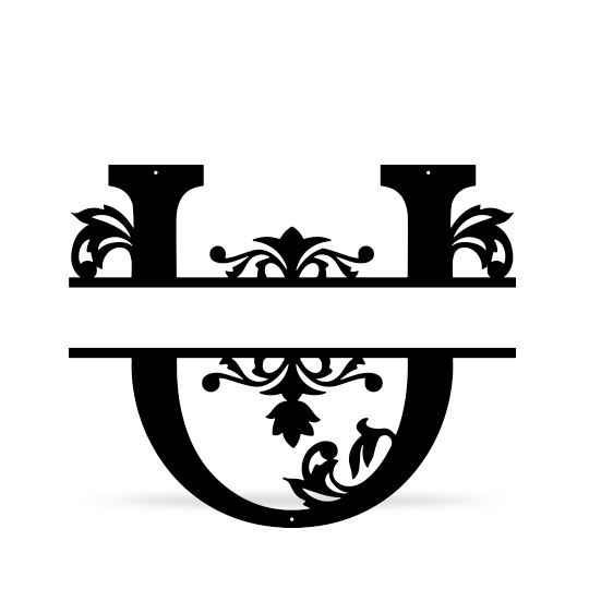 Split Letter Name Monogram 16" / Black / U - RealSteel Center